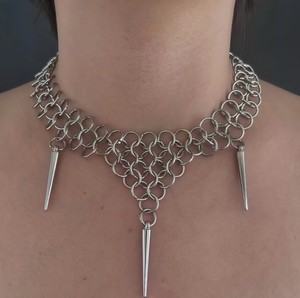 Collar de clavícula unisex de aleación electrochapada con remaches y púas, estilo punk pesado americano, gótico exagerado, <span class=keywords><strong>rock</strong></span> subcultural - Product Image 6