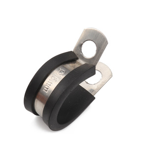 Abrazadera de Tubo de Acero Inoxidable Tipo R de 16 mm con Funda de Goma para Uso Industrial General - Product Image 1