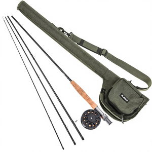 Ensemble <span class=keywords><strong>canne</strong></span> à pêche à la <span class=keywords><strong>mouche</strong></span> et moulinet de 9 pieds avec sacs de rangement, kit de démarrage complet - Product Image 1
