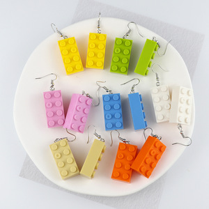 Bông Tai Acrylic Khối Xây Dựng Retro Harajuku Vui Nhộn Thiết Kế Hợp Thời Trang Cho Bé Gái Trang Sức Cá Tính Yêu Thích Bán Buôn - Product Image 4