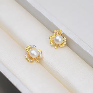 Pendientes Triangulares de Plata S925 para Mujer, Perlas Simples para DIY, Accesorios 8-9, Soporte Vacío, Producto Semiterminado, Conjuntos de Joyería Fina - Product Image 4