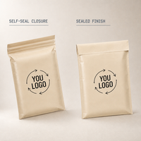 Enveloppes en polyéthylène de couleur nude mate de qualité supérieure, légères et résistantes, pour l'emballage de cosmétiques