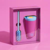 Everich Nouveau ODM Tasse à café 12oz en acier inoxydable 304 à double paroi, sans BPA, écologique, avec couvercle à bouton-pression amovible, pour usage quotidien