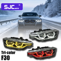 Lampu Depan LED SJC New V3 Sliver Smoke untuk BMW Seri 3 F30 F31 2013-2019 Kuning Putih Merah Tri-Color Drl Laris Manis Kualitas Tinggi