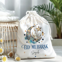 Décorations du Ramadan pour les enfants, sacs à bonbons pour les cadeaux de fête, fournitures religieuses, pochette cadeau Mubarak avec mosquée et Coran