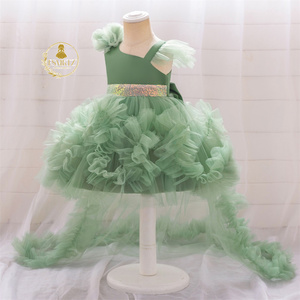 Vestito <span class=keywords><strong>da</strong></span> ballo a coda di rondine <span class=keywords><strong>per</strong></span> neonate, con scollo a O, motivo floreale, balze e paillettes, <span class=keywords><strong>per</strong></span> 1-3 anni, ideale <span class=keywords><strong>per</strong></span> feste dei cento giorni - Product Image 3
