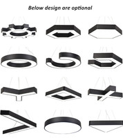 Durlitecn DIY Luminaire de plafond moderne pour bureau, suspension en forme de V pour salle de sport, luminaire suspendu LED linéaire en forme de flèche pour salle de sport, 40 cm 50 cm