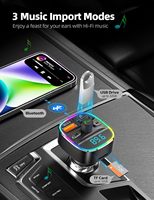 Transmisor BT FM Adaptador de coche con cargador USB dual Radio inalámbrica Kit de coche Reproductor de MP3 Compatible con tarjeta TF y disco USB
