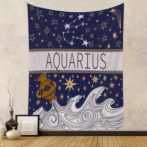 Astrologie 12 Constellations Signe du Zodiaque Tapisserie Tissu Doux <span class=keywords><strong>Tenture</strong></span> <span class=keywords><strong>Murale</strong></span> pour Chambre - Product Image 1