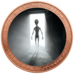 Moneda OVNI Alienígena Interestelar de 1 Onza de Cobre Fino, Medalla de Arte de Vida Extraterrestre, Moneda de Recuerdo - Product Image 4