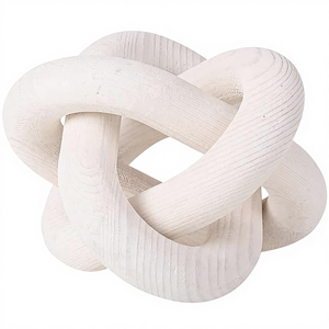 Decorazione in Legno Intagliato Boho <span class=keywords><strong>Moderno</strong></span> Stile Fattoria Rustica con Catena a Nodi per Tavolino da Caffè Ingresso Mensola - Product Image 1
