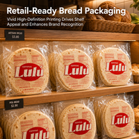 Sacs d'emballage pour pain en plastique transparent de qualité alimentaire CPP micro-perforés à ouverture supérieure, imprimés sur mesure, pour pain frais de boulangerie