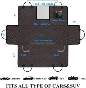 Funda Protectora para Asiento de Coche para Perros y Gatos con Bolsillo de Almacenamiento, Hamaca para Asiento Trasero, Resistente, Antideslizante y Duradera - Product Image 2