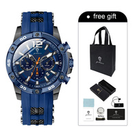 Montre-bracelet à quartz pour homme Gohuos 9805 avec bracelet en silicone étanche et 8 cadeaux offerts, aiguilles lumineuses, prix d'usine, montre de business pour homme