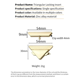Khóa túi kim loại hình tam giác bán chạy, nhiều màu sắc, phụ kiện thời trang dành cho túi xách, ví. - Product Image 3
