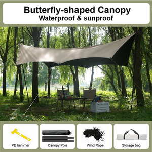 Xách tay Trọng lượng nhẹ UV50 + Sun Shade nơi trú ẩn không thấm nước có thể gập lại cắm trại tán Tarp cho bãi biển Ngoài trời du lịch - Product Image 5