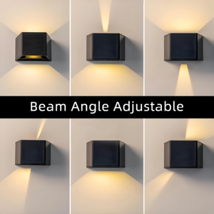 IP65 impermeable arriba abajo 3 paneles solares luz de pared decoración al aire libre jardín patio lámpara de pared apliques exteriores iluminación de valla - Product Image 5