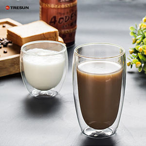 Fabricant de verres à boire en verre transparent à double paroi réutilisables, tasses à café, gobelets en verre borosilicate vierges, verres à café - Product Image 5