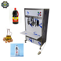 Máquina de Llenado Semiautomática Vertical de 2 Cabezales, Dosificadora para Aceite Comestible, Lubricante, Salsa, Vinagre, Detergente para Ropa