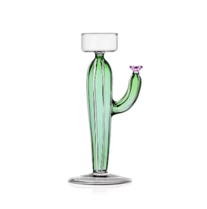 Portavelas <span class=keywords><strong>de</strong></span> Vidrio Hecho a Mano con Forma <span class=keywords><strong>de</strong></span> <span class=keywords><strong>Cactus</strong></span> Verde, <span class=keywords><strong>Candelabro</strong></span> Decorativo Moderno para Mesa, Decoración para el Hogar, Bodas y Fiestas - Product Image 2