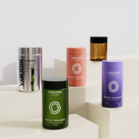 Bouteilles en verre hautes et droites de 150 ml et 180 ml pour capsules, flacons pharmaceutiques pour comprimés et vitamines avec boîte cadeau d'emballage