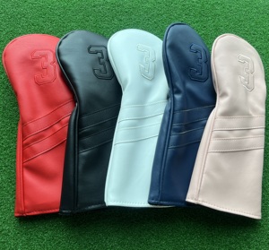 Housse <span class=keywords><strong>de</strong></span> tête <span class=keywords><strong>de</strong></span> club <span class=keywords><strong>de</strong></span> golf en cuir PU rouge pour Driver, Fairway, Hybride – Prix d'usine – Ensemble <span class=keywords><strong>de</strong></span> housses <span class=keywords><strong>de</strong></span> golf personnalisables OEM - Product Image 4