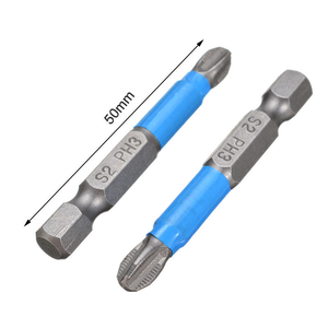Jeu <span class=keywords><strong>de</strong></span> 12 embouts <span class=keywords><strong>de</strong></span> tournevis électrique antidérapants à poignée hexagonale, embouts Phillips et plats, étui en cuir bleu, aimantés puissants - Product Image 2