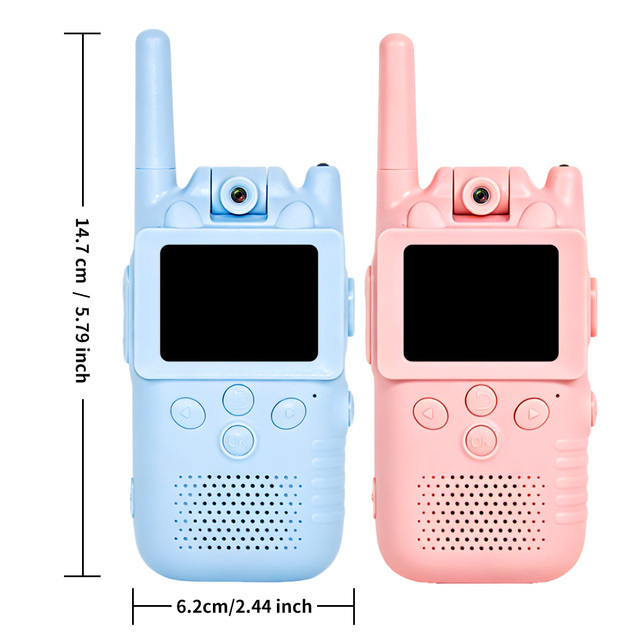 Outdoor Kids Video Walkie Talkie With Rotatable Camera Photo Storage No Network Video Intercom Long Distance Communication Toy