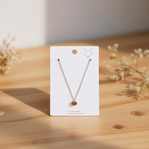 Collana con Ciondolo in Acciaio Inossidabile, Catena Dorata con Charm Rotondo, Gioielli alla Moda - Product Image 2