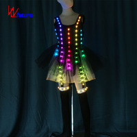 Robe tutu LED, tulle lumineux, costume de ballet pour femmes, tenue de scène, danse de nuit, rave, carnaval, festival, performance