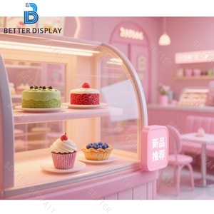Meubles de <span class=keywords><strong>boulangerie</strong></span> style rose vitrine à gâteaux personnalisée comptoir de présentation à gâteaux <span class=keywords><strong>en</strong></span> verre incurvé pour vitrine de <span class=keywords><strong>boulangerie</strong></span> - Product Image 4