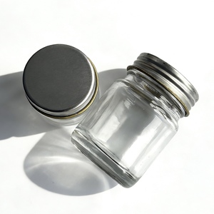Frascos de Vidro Transparente Personalizados para Creme de Cuidados com a Pele, Pó Solto e Creme Facial com Tampa de Alumínio e Logo Personalizado - Product Image 4