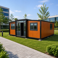Structure préfabriquée moderne avec maison conteneur extensible pour usage bureautique, hospitalier, cuisine et salle de bain