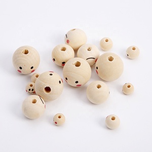 Wholesale DIY Children's <strong>Smiling</strong> Face Doll Head <strong>Wood</strong> Bead Accessories Raw <strong>Wood</strong> Color Polished Loose Beads - Product Image 2