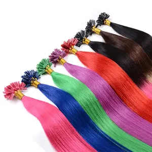 Wholesale Cuticle Aligned U Tip Hair Extensions Human Raw Indian Hair Invisible Seamless Remy U Tip Keratin Hair Extensions