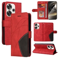 Étui portefeuille en cuir bicolore pour Redmi NOTE 14S 14 Pro Plus 5G 4G K70 A5 14C Xiaomi 15 Ultra 14T Stand Flip Cover