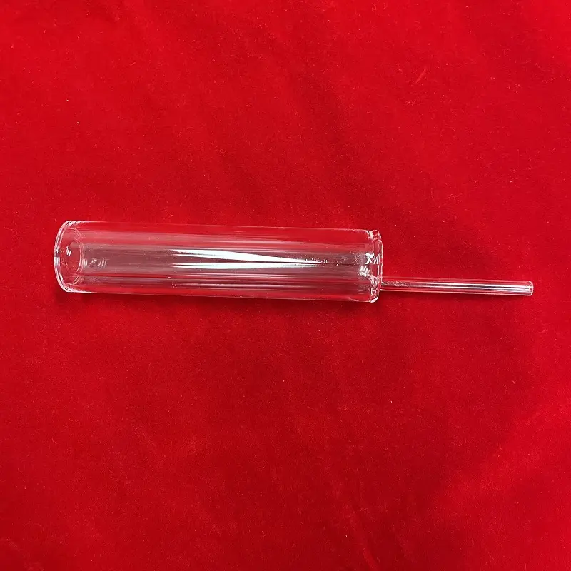 Vetreria da laboratorio personalizzata tubo al quarzo sottovuoto girevole trasparente ampolla in vetro fuso sigillatura fondo tondo