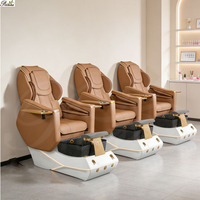 Équipement de luxe pour le nail art, chaise de pédicure style baleine pour salons de manucure et spas, avec fonction de massage et porte-gobelet pour les bras