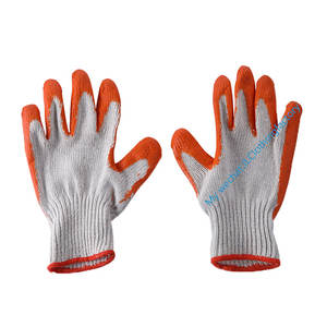 قفازات من القطن ل البناء متعددة الوظائف اللاتكس قفازات عمل مطلية عدم الانزلاق قفازات مقاومة للاهتراء - Product Image 5