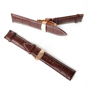 악어 패턴 천연 가죽 시계줄 화이트 스티치 남녀공용 18mm 20mm 22mm - Product Image 6