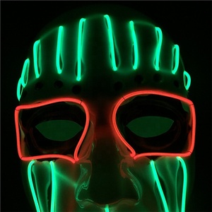 Faible MOQ Mode D'horreur Effrayant Lumineux Lumineux Fête D'halloween EL Néon Masque - Product Image 2