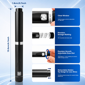 Custom Logo Reusable V1 V2 V3 V4 Auto Dosing Insulin <b>Pen</b> for 3ml Injection Cartridge Box Packing Accessory Metal <b>Refillable</b> - Product Image 1