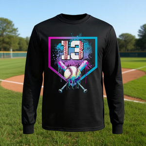 Camiseta de manga larga para jóvenes de Baseball Drip 13th Birthday Home Plate - Product Image 3