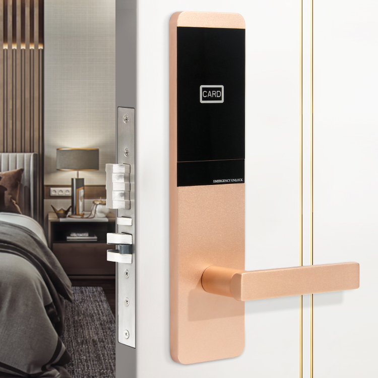 Смарт-замок GTD, дверной замок, разблокировка для отеля, использование в элегантном золотистом цвете