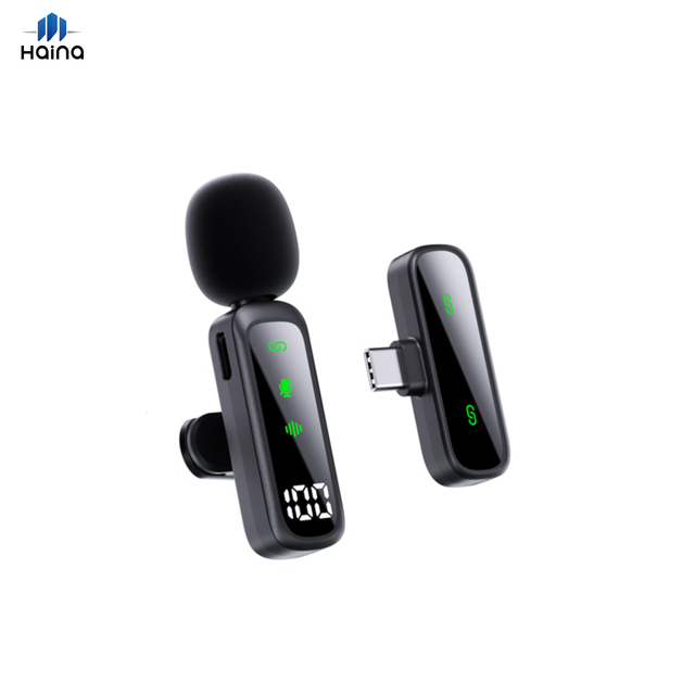 Wireless Lavalier Microphone Dual Mic System with Noise Reduction Low Latency for Smartphone Live Streaming Video Recording