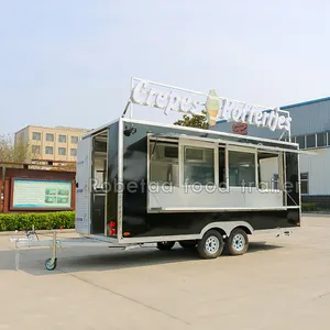 مقطورة شاحنة طعام Robetaa للأماكن الخارجية مع امتياز مطبخ كامل مقطورة شواء بطاطس محمرة عربات طعام متنقلة مقطورة طعام