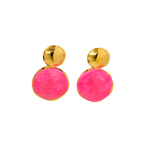 Fashion Drop Earrings 316L Stainless Steel PVD <b>Gold</b> Plating Pink Resistant Sustainable - Product Image 1