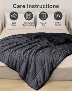 Sherpa Fleece <b>Weighted</b> Blanket With Ribbed Stripes for Adults, 15 Lbs Dual Sided Cozy Warm Blanket for Couch Full Size Bed - Product Image 4