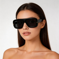 Kacamata Hitam Unisex Oversized Acetate SA0501 Terbaru, Bingkai Full Rim, Proteksi UV400, Cocok untuk Aktivitas Luar Ruangan, Dewasa, OEM Diterima
