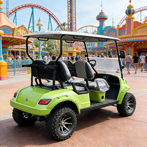 Voiturette de golf électrique WOLAN à 4 <span class=keywords><strong>places</strong></span>, carrosserie ouverte, pour la gestion des parcs, avec radio, certifiée CE, autonomie de 70-90 km - Product Image 2